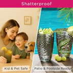 Kate Aspen Smoke Grey Hammered Plastic Tumblers, Plastic Drinking Glasses Set of 8, 23 oz, Large Shatterproof Cups Reusable for Outdoor Barware, Cocktails, BPA-Free Tumblers & Water Glasses