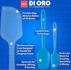 DI ORO Silicone Spatula Set - Rubber Kitchen Spatulas for Baking, Cooking, & Mixing - 600°F Heat-Resistant & BPA Free Silicone Scraper Spatulas for Nonstick Cookware - Dishwasher Safe (3pc, Blue)