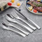 Lemeya 20-Piece Silverware Set for 4,Heavy Duty 18/10 Stainless Steel Cutlery Set with Forged Stand Knife,Modern Flatware Utensils Set,Forks Spoons and Knives Set,Mirror Polished,Dishwasher Safe