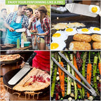 Metal Spatula Set of 4 - Griddle Accessories kit - Grill Flat Spatula Pancake Flipper Hamburger Turner - Metal Utensil Great for BBQ Grill Flat Top Cast Iron Griddle