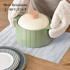 Leetaltree LightSteel Blue Placemats Set of 8 - Heat Resistant Non-Slip Place mats for Dining Table, Washable Durable PVC Vinyl Woven Table Mats（LightSteel Blue, 8）