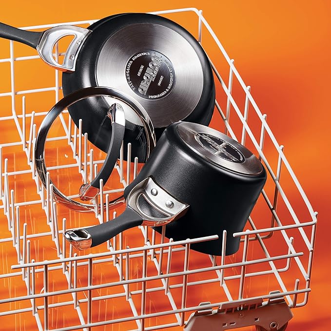 Circulon Symmetry Hard Anodized Nonstick Stir Fry / Wok Pan with Helper Handle - 14 Inch, Black