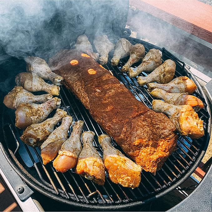 Skyflame Charcoal Heat Controller for 22”/26” Kettle Grills, Stainless Steel BBQ Smoking Gilling Kit with Ceramic Heat Deflector Plate - U.S. Design Patent, Turns Your Charcoal Grill Into a Smoker