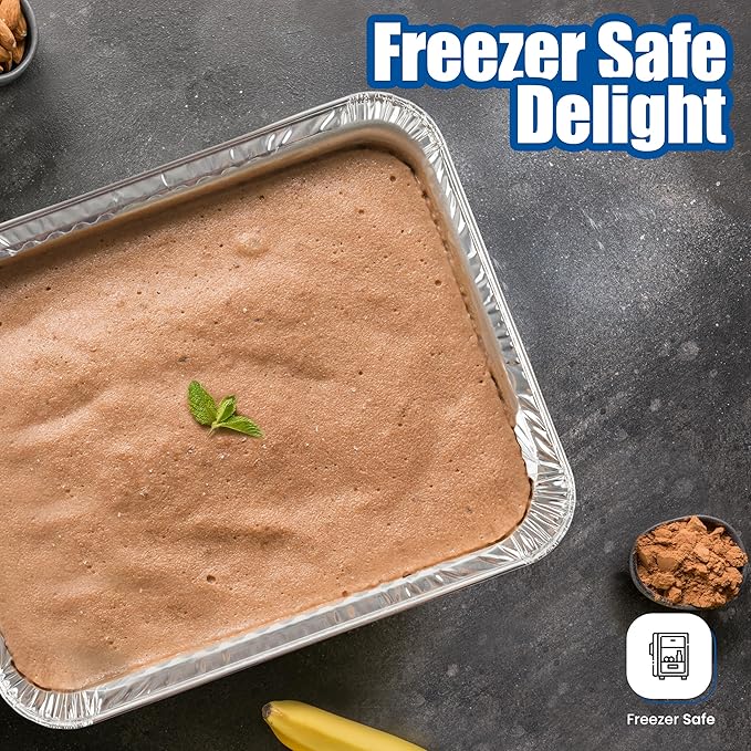 EHOMEA2Z Large Aluminum Pans Full Size Deep Foil Disposable Durable Large Steam Table Pans for Baking Serving, Chafing Trays for Caterers, Bakeware 21 x 13 x 3 (15)