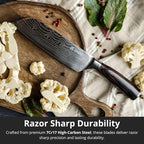 Yatoshi Professional Kitchen Knife Set, 15 Pieces, High Carbon Stainless Steel, Ergonomic Handle