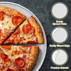 Nuogo 5 Pcs 16 Inch Pizza Pan with Holes Aluminum Mesh pizza Screen Seamless Round Tray for Oven Nonstick Baking Sheet for Kitchen Bakery Restaurant BBQ Party Cookware Supplies