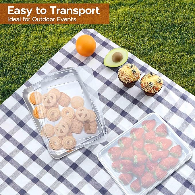 Lasagna Baking Pan Set with Lid, Rectangle 10⅜ x 8⅛ x 2 Inch Stainless Steel Cake Brownie Pan, Non Toxic & Deep