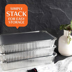 PLASTICPRO Disposable 4 LB Aluminum Takeout Tin Foil Oblong Baking Pans 12'' X 8'' X 2'' Inch With Cardboard Lids Bakeware - Cookware Perfect for Cakes, Lasagna, or Pack of 10 Pans and 10 Lids