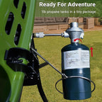 Brand-Man Portable Gas Grill, Propane Standup Grill with Folding Cart & Push-Button Ignition, Ideal for Camping, Tailgating, BBQ, Backyard, Patio & More