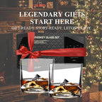 LIITON Mount Everest Heavy Crystal Whiskey Glasses Gift Set of 2, Thick Freezable Bourbon Glass 1lb Each, Premium Whiskey Gifts for Men, Frozen Crystal Chills Cocktails, 10 oz