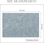 Romanstile Vinyl Placemats Set of 4-12 X 18 Inch - Heat Resistant Place Mats 100% Waterproof Oilproof Wipeable Reversible Faux Leather Table Mats for Kitchen/Dining/Party/Outdoor, Sky Blue