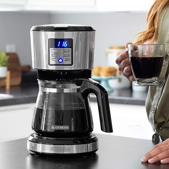 BLACK+DECKER 12-Cup Coffeemaker, Programmable, Exclusive VORTEXTM Technology, CM1331S-1