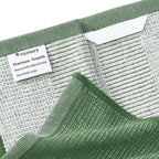 Homaxy Premium Kitchen Towels(18”x 28”, 8 Pack), Large Cotton Kitchen Hand Towels, Flat and Terry Dish Towels, 380 GSM Highly Absorbent Tea Towel Set with Hanging Loop, Grass Green