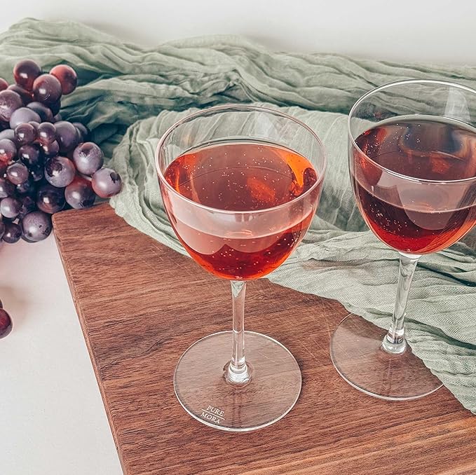 MORA Pure Nick and Nora Glasses, Set of 4-6oz - Smaller Cocktail Glass for Bijou, Old Pal, Aperitifs, Negroni, Vermouth, Wine, etc. Hand Blown Premium Crystal - Classic Bartender Mixology Glassware