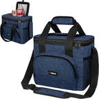 OPUX Soft Cooler Bag, Insulated Collapsible Lunch Cooler Tote for Men Work Camping Beach Travel, Portable Soft Sided Leakproof Waterproof Large Lunch Bag Box with Shoulder Strap 24 Cans, Heather Navy