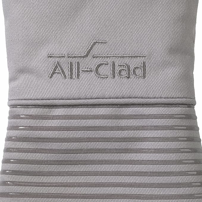All-Clad Premium Silicone Oven Mitt: Heat Resistant to 500 Degrees - 100% Cotton & Silicone, 14"x7" Pot Holder for Kitchen and Barbeque, (1-Pack), Titanium Gray