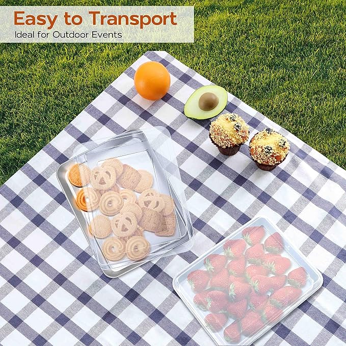 9¼ x 7⅛ x 2 Inch Baking Pan with Lid, Stainless Steel Lasagna Rectangular Cake Pan, 2 Pack