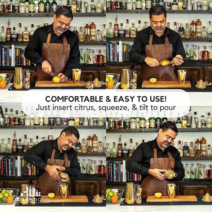 A Bar Above Premium Quality Hand Juicer, for Cocktails, Heavy Duty, Stainless Steel Juicer, Lime, Lemon, and Oranges, Citrus Juicers, for Mixologists and Bars, Fruit Juice Extractor, Silver, 3 Pack