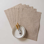 Home Brilliant Linen Place Mats Set of 8 Heat Resistant Dining Table Place Mats Cloth Placemats Kitchen Table Mats Placemat, Burlap