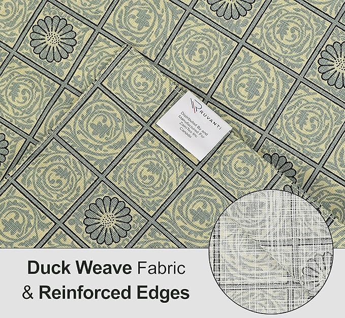 Ruvanti Placemats 100% Cotton 13 x19 Inch, Dining Table Placemats Set of 6, Modern Place Mats for Dining Table Decor, Kitchen and Table Linens, Coffee Mat for Christmas Dinners - Floral Tiles