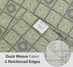 Ruvanti Placemats 100% Cotton 13 x19 Inch, Dining Table Placemats Set of 6, Modern Place Mats for Dining Table Decor, Kitchen and Table Linens, Coffee Mat for Christmas Dinners - Floral Tiles