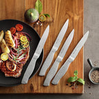 McCook® Premium Knife Sets,Full Tang Hammered German Stainless Steel Kitchen Knife Set with 8 Pieces Steak Knives and Acacia Block