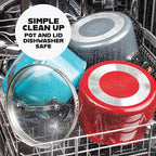 Gotham Steel 5 Quart Stock Pot Ceramic Multipurpose Pasta Pot with Strainer Lid & Twist and Lock Handles, Tempered Glass Lid, Dishwasher Safe, Aqua Blue