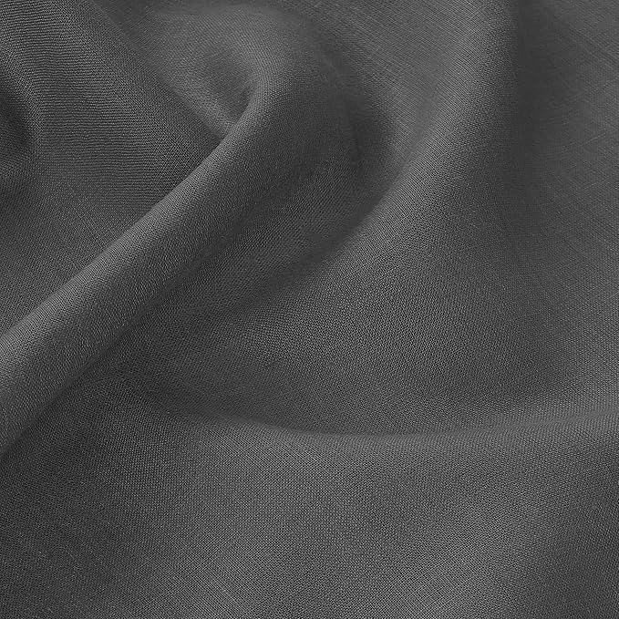 D'Moksha Homes Charcoal Grey Linen Tablecloth 60 x 120 Inch - 100% Pure Linen Hemstitch Tablecloth for Rectangle Tables - Classic Hemstitch, Machine Washable Table Cloth for Summer, Fall and Halloween