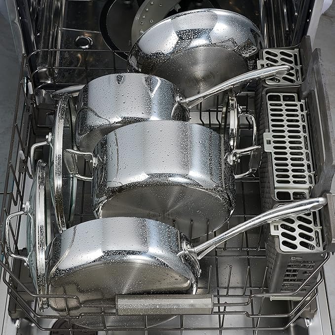 Tramontina Tri-Ply Clad Stainless Steel 4-Quart Sauce Pan with Glass Lid, Induction-Ready, Dishwasher-Safe, NSF-Certified