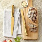 McCook® Knife Sets, Golden Titanium Stainless Steel Kitchen Knife Block Sets with Built-in Sharpener