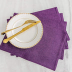 Home Brilliant Cloth Placemats Set of 8 Heat Resistant Dining Table Place Mats for Kitchen Table, 13 x 19 inches, Purple
