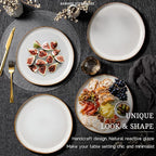 HaWare Stoneware Dinner Plates Set of 6, 10" Heavy Duty Ceramic Plates, Reactive Glaze Dinnerware for Home Restaurant, Chip and Scratch Resistant, Microwave and Dishwasher Safe, Reactive Pearl White