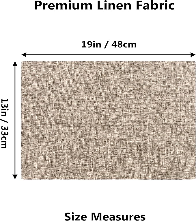 Home Brilliant Linen Placemats Set of 4 Heat Resistant Dining Table Cloth Place Mats Kitchen Table Mats Placemats Table Spring Decor, Natural Linen