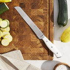 HENCKELS Forged Accent Razor-Sharp 8-inch Bread Knife, Cake Knife, White Handle, German Engineered Informed by 100+ Years of Mastery