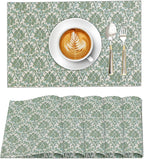 Ruvanti Placemats - 100% Cotton, 13x19 Inch, Set of 6 Modern Place Mats for Dining Table Decor, Kitchen & Table Linens, Coffee Mat for Christmas Dinners - Off Toned
