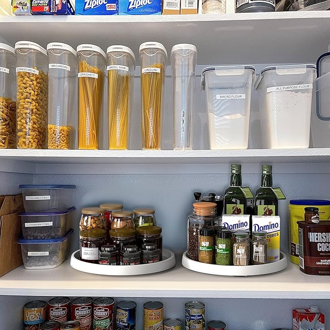 Simple Houseware 12-Inch Lazy Susan Spice Organizer Rotating Tray, 5-Pack