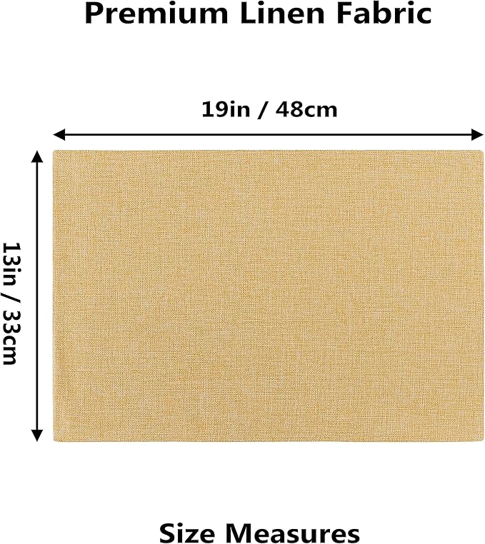 Home Brilliant Cloth Placemats Set of 8 Linen Placemat Washable Heat Resistant Dining Table Place Mats for Kitchen Table Holiday Dinner Summer Fall Decoration, Yellow