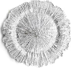 allgala 13-Inch 6-Pack Heavy Quality Round Charger Plates-Reef Silver-HD80332