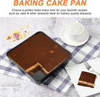 Herogo 9 x 9 Baking Pan Set of 2, Black Stainless Steel Square Cake Pan for Lasagna Brownies Casseroles Cakes, Non-Stick & Dishwasher Safe