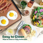 bella XL Electric Ceramic Titanium Griddle, Make 15 Eggs At Once, Healthy-Eco Non-stick Coating, Hassle-Free Clean Up, Large Submersible Cooking Surface, 12" x 22", Copper/Black