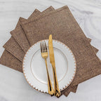 Home Brilliant Set of 6 Placemats Heat Resistant Dining Table Cloth Place Mats Kitchen Table Mats, Brown