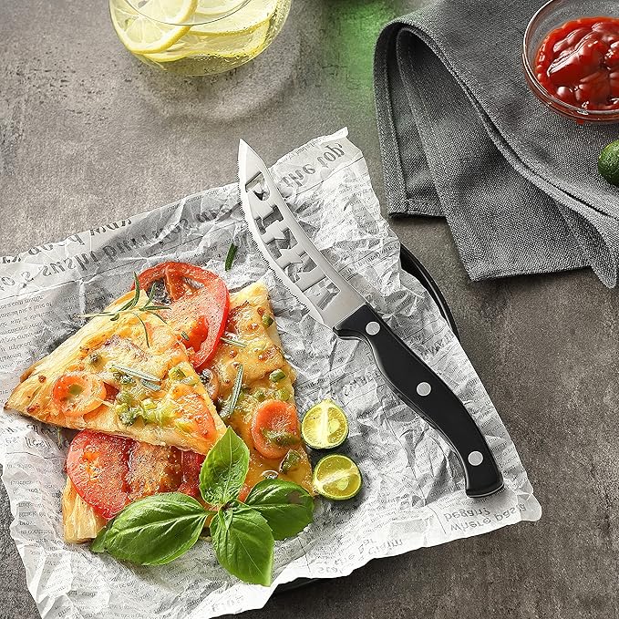 McCook® Knife Sets, German Stainless Steel Forged Kitchen Knives Block Set with Built-in Knife Sharpener