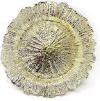 Allgala Heavy Quality Round Charger Plates - Gold Chargers for Dinner - Set for Table Decor - Ideal for Weddings, Thanksgiving Parties & Holidays - Reef Gold (13-Inch 48-Pack)