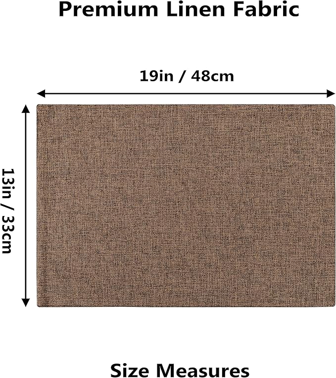 Home Brilliant Cloth Placemats Set of 4 Heat Resistant Dining Table Place Mats Linen Kitchen Table Mats, Brown
