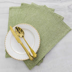 Home Brilliant Cloth Placemats Set of 6 Heat Resistant Dining Table Place Mats Kitchen Table Mats for Holiday Dinner Decor, Grass Green