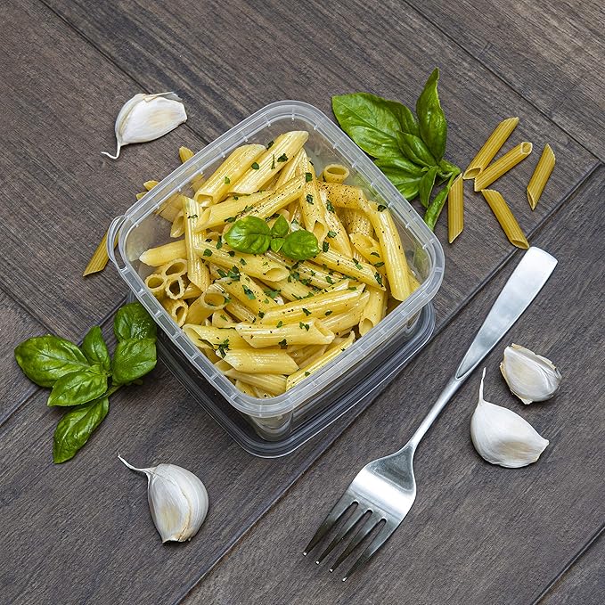 NYHI 40 Pack Square Clear Deli Containers with Lids Disposable BPA Free Square Plastic Food Storage Containers with Lids Airtight for Meal Prep Take Out Kitchen (16 oz)