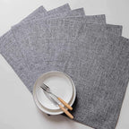 Home Brilliant Linen Placemats Set of 8 Heat Resistant Washable Placemats for Parties Buffet Dinner, 13 x 19 inches, Ash Grey