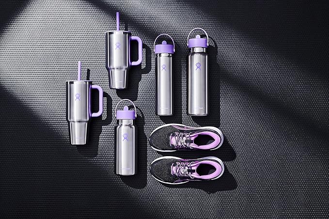Hydro Flask 40 Oz Travel Tumbler with Handle, Lid and Straw - Insulated Stainless Steel in Stainless Steel Violet