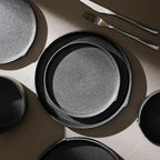 Stone Lain Bao 4-Piece Dinner Plate Set Stoneware, Charcoal