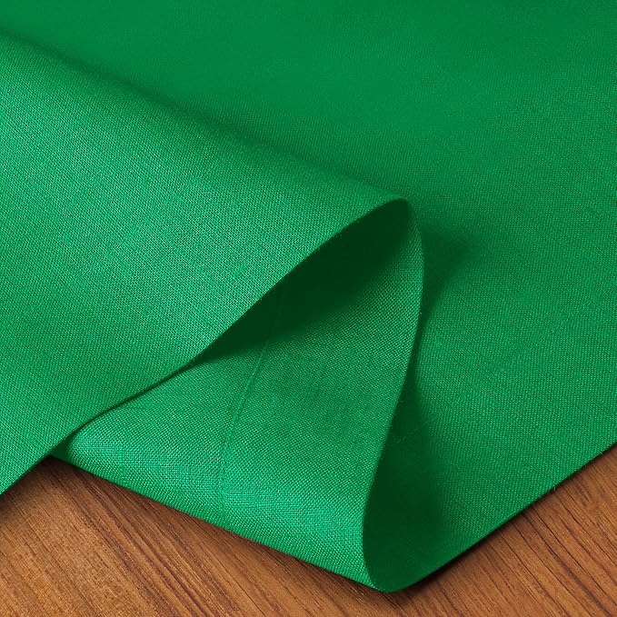 D'Moksha Homes Linen Kelly Green Table Runner 90 Inches Long - 100% Pure Linen 14 x 90 Inch Table Runner for Dining, Summer, Fall and Halloween - Machine Washable